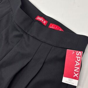 SPANX Ponte Pleated Ankle Pant Women M Black Pull On Tapered NWT New